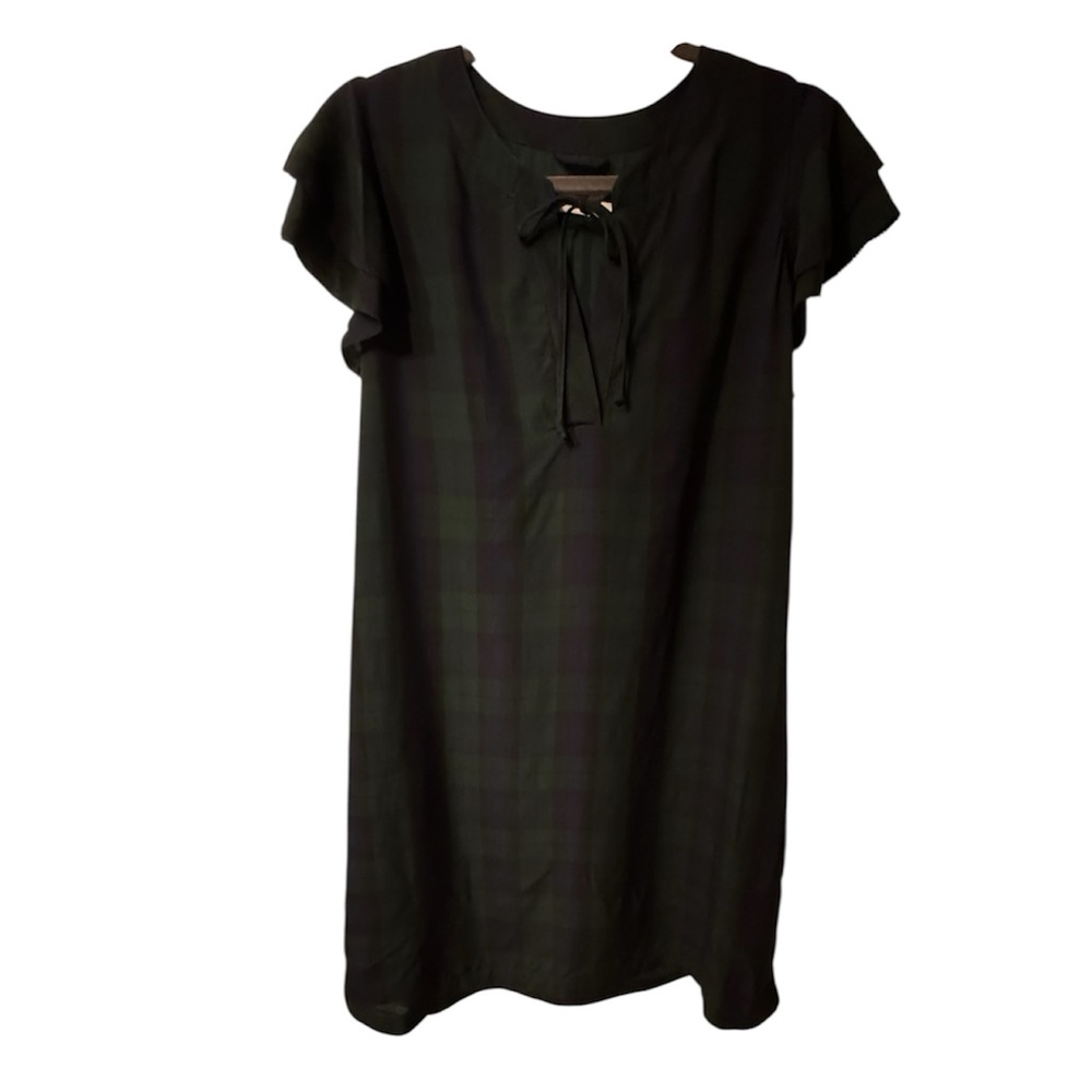 Vineyard Vines Black and Green Midi Dress